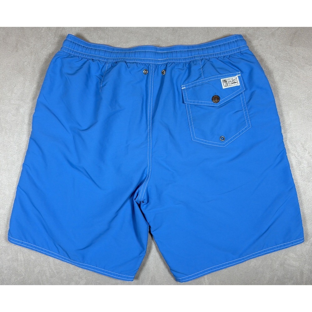 Polo Ralph Lauren Swim Trunks Men's Large Blue Yellow Pony Lined Board Shorts - Picture 11 of 15
